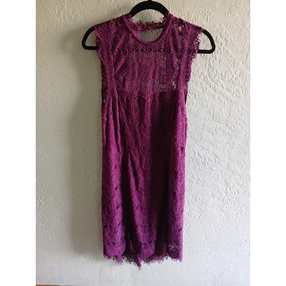 Free People Magenta Lace Midi Dress